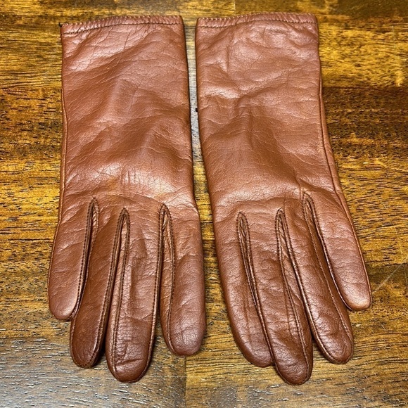 Grandoe genuine leather outer shell size Medium gloves chestnut color - Picture 2 of 12